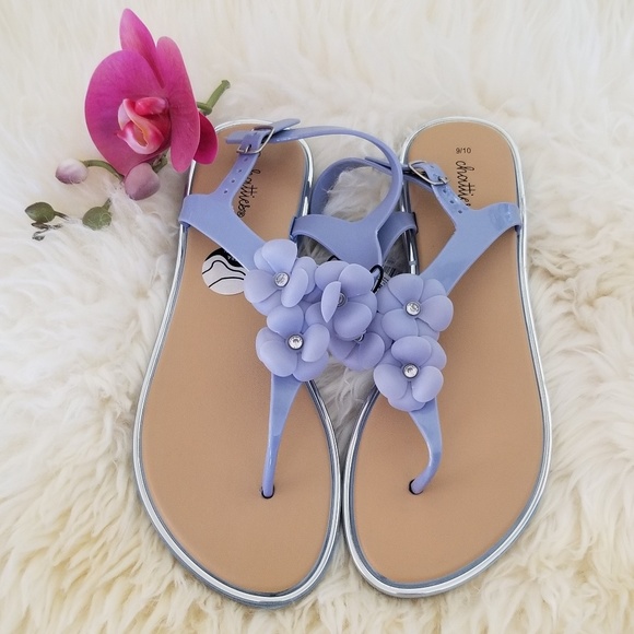 Chatties strappy sandal, floral sz 9/10 & 11 Purp - Picture 3 of 5